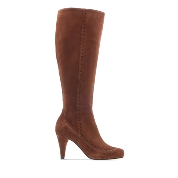 Clarks Womens Dalia Sierra Knee High Boots Brown | CA-9012487